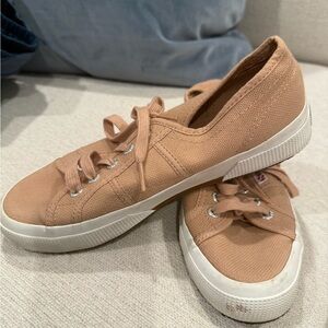 Superga Women's Beige Canvas Sneakers